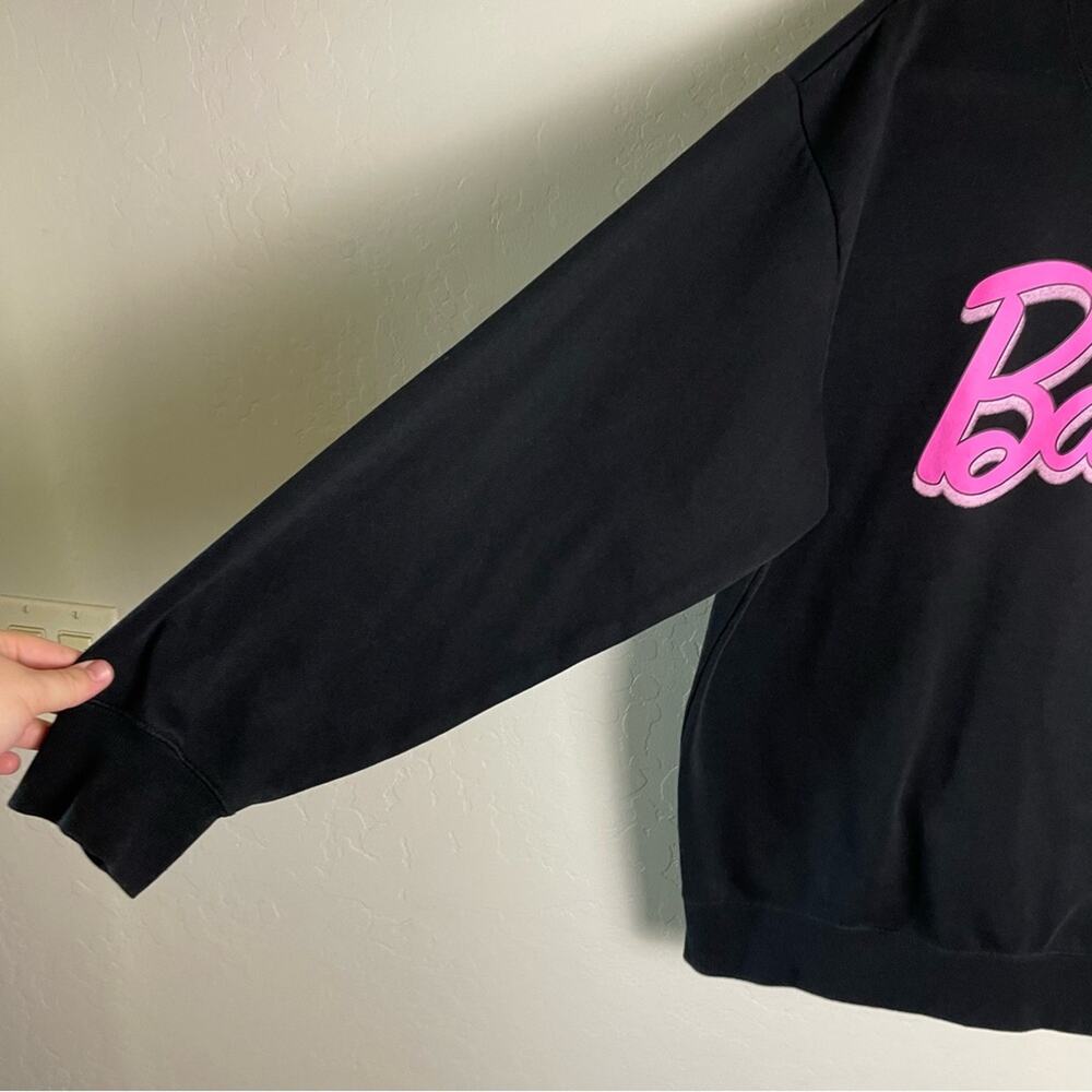 Barbie Y2K Barbie Core Black Pink Crewneck Sweatshirt Pullover Trendy XL - Picture 6 of 13